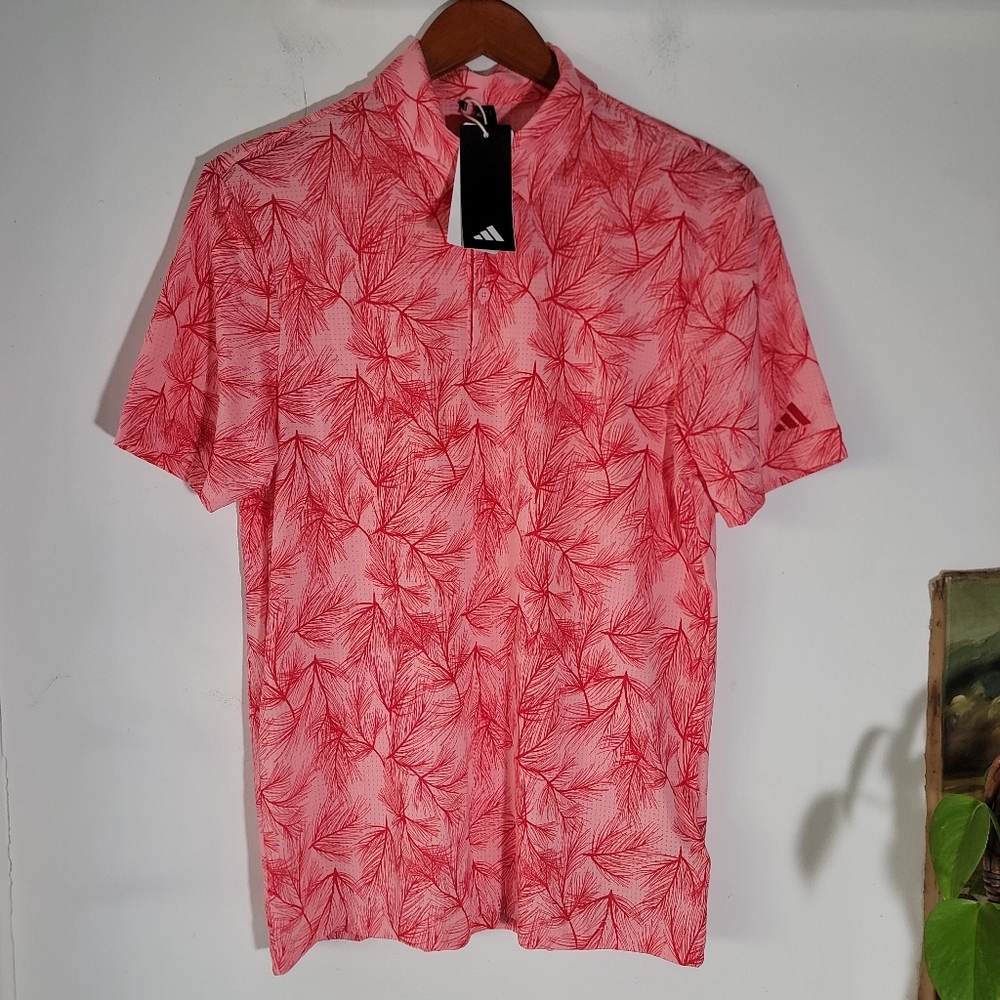 Adidas Men's Short Sleeve Golf Patterned Polo Shirt Size S